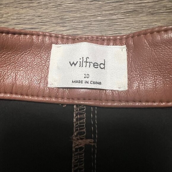 Aritzia Vegan Leather Wilfred The Melina Super High Rise Pant Brown Size 10 - Picture 8 of 12